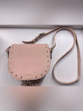 Victoria's Secret Blush Pink Studded Saddle Crossbody with Tassel